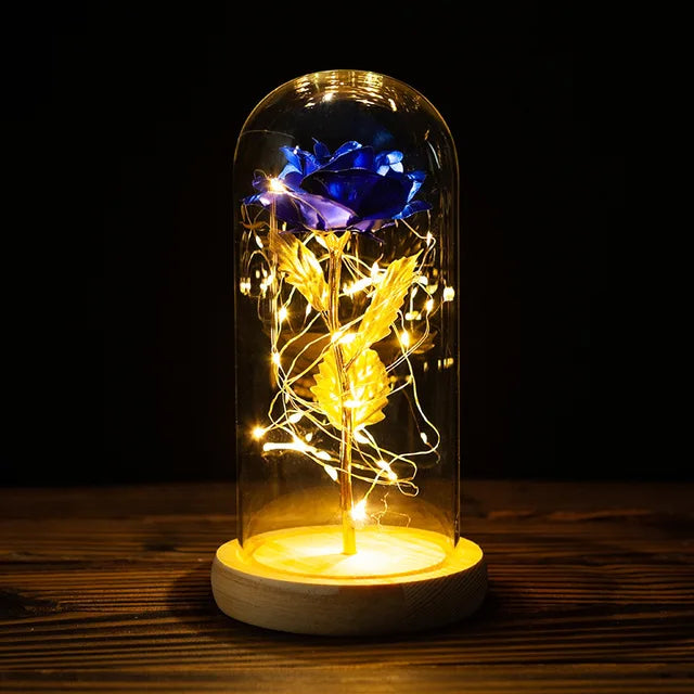 Beauty and the Beast Galaxy Rose - LED Glass Cover Flower Lamp