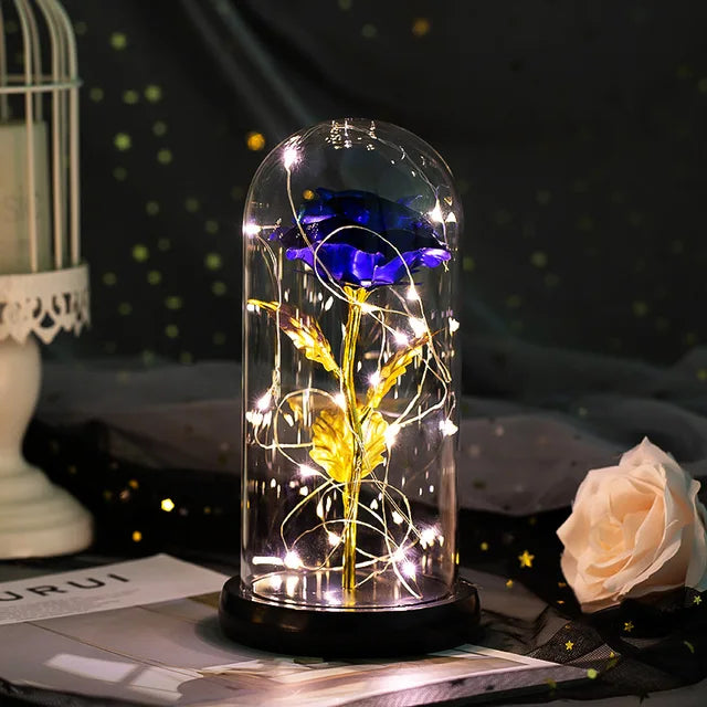 Beauty and the Beast Galaxy Rose - LED Glass Cover Flower Lamp