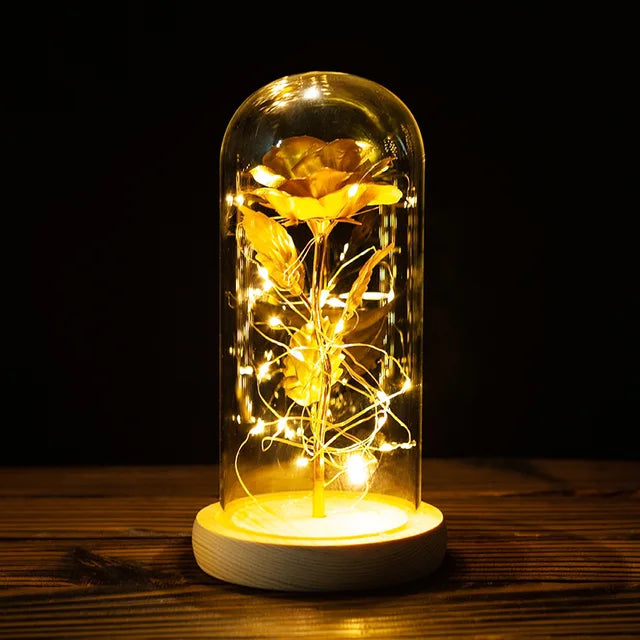 Beauty and the Beast Galaxy Rose - LED Glass Cover Flower Lamp
