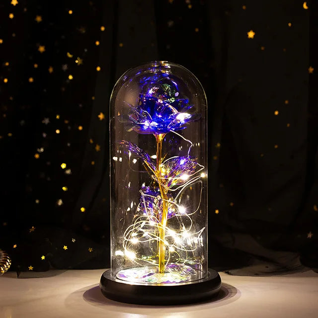 Beauty and the Beast Galaxy Rose - LED Glass Cover Flower Lamp