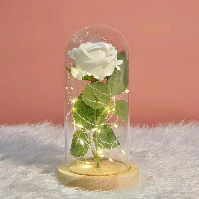Beauty and the Beast Galaxy Rose - LED Glass Cover Flower Lamp
