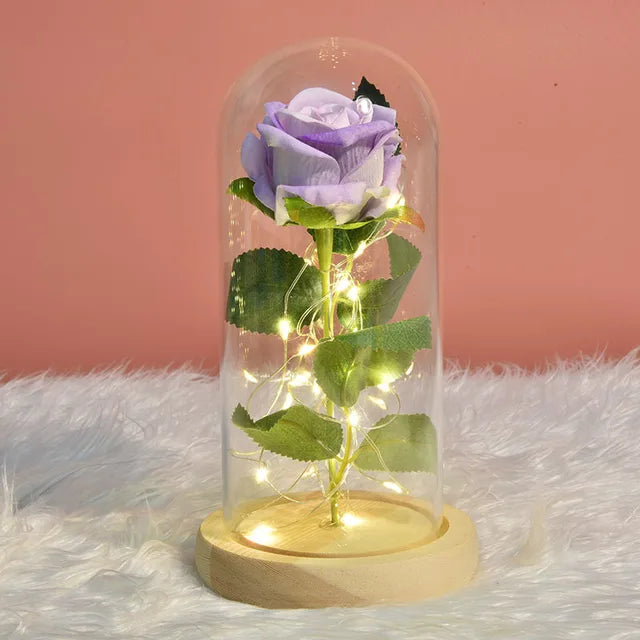 Beauty and the Beast Galaxy Rose - LED Glass Cover Flower Lamp