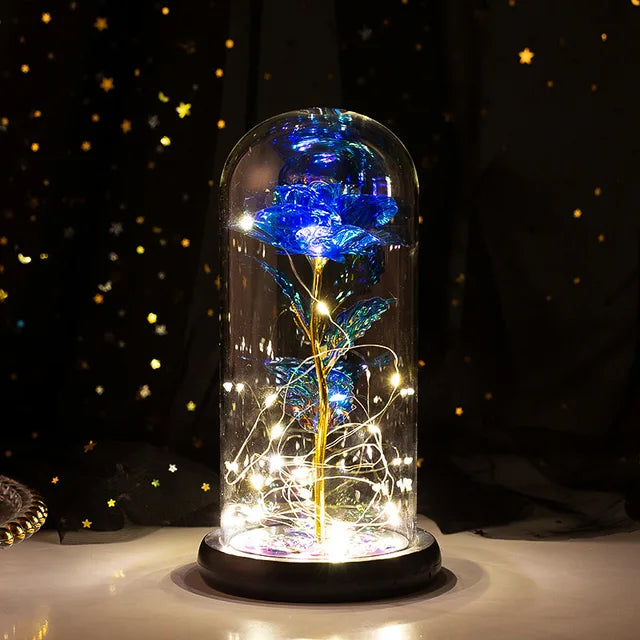 Beauty and the Beast Galaxy Rose - LED Glass Cover Flower Lamp